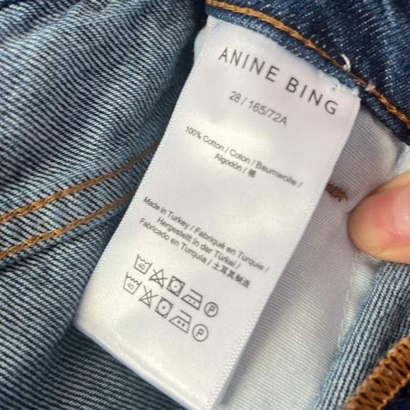 Anine Bing BRILEY JEAN Arctic Blue Relax Fit Size 28 - Picture 9 of 12